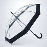 LSB Black Big Border Transparent Umbrella for Teens & Adults