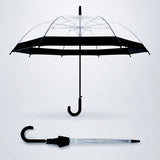 LSB Black Big Border Transparent Umbrella for Teens & Adults