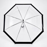 LSB Black Big Border Transparent Umbrella for Teens & Adults