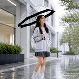 LSB Black Big Border Transparent Umbrella for Teens & Adults