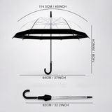 LSB Black Big Border Transparent Umbrella for Teens & Adults