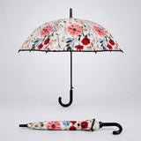 LSB Black Floral Tile Print Umbrella for Teens & Adults