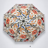 LSB Black Floral Tile Print Umbrella for Teens & Adults