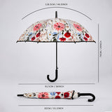 LSB Black Floral Tile Print Umbrella for Teens & Adults