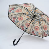 LSB Black Floral Tile Print Umbrella for Teens & Adults