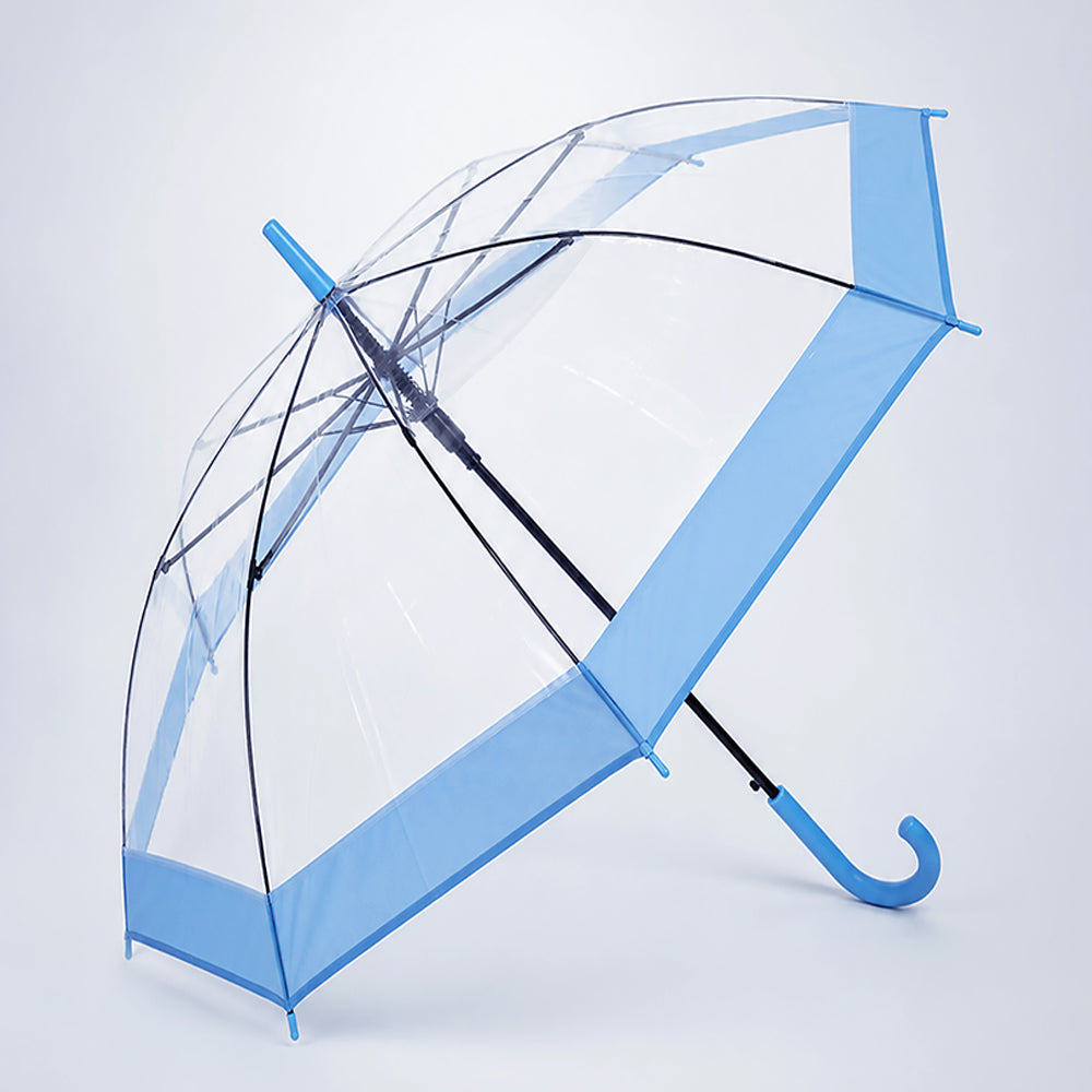 LSB Blue Big Border Transparent Umbrella for Teens & Adults