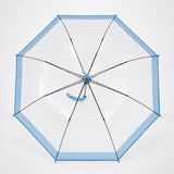 LSB Blue Big Border Transparent Umbrella for Teens & Adults