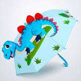 LSB 3D Face Blue Dino Spikes Umbrella for Kids-3-8Y