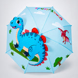 LSB 3D Face Blue Dino Spikes Umbrella for Kids-3-8Y