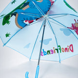 LSB 3D Face Blue Dino Spikes Umbrella for Kids-3-8Y