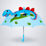 LSB 3D Face Blue Dino Spikes Umbrella for Kids-3-8Y