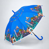 LSB Blue Mexico Landmark Print Umbrella for Teens & Adults
