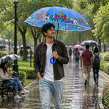 LSB Blue Mexico Landmark Print Umbrella for Teens & Adults