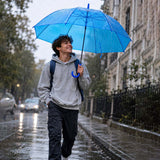 LSB Neon Blue Jelly Transparent Umbrella for Teens & Adults