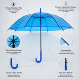 LSB Neon Blue Jelly Transparent Umbrella for Teens & Adults