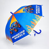 LSB Monster Truck and Flames Print Umbrella for Kids,5yrs-10yrs