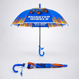 LSB Monster Truck and Flames Print Umbrella for Kids,5yrs-10yrs