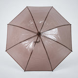 LSB Coffee Brown Jelly Transparent Umbrella for Teens & Adults