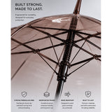 LSB Coffee Brown Jelly Transparent Umbrella for Teens & Adults