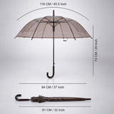 LSB Coffee Brown Jelly Transparent Umbrella for Teens & Adults