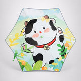 LSB Wheel style Cow Printed UPF 50+ Kids-Umbrella-5-10Y