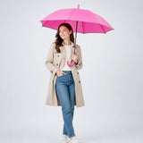 LSB Fuchsia Pink Black Border Solid Umbrella for Adults & Teens
