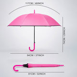 LSB Fuchsia Pink Black Border Solid Umbrella for Adults & Teens