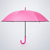 LSB Fuchsia Pink Black Border Solid Umbrella for Adults & Teens