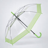 LSB Green Big Border Transparent Umbrella for Teens & Adults
