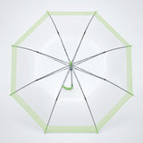 LSB Green Big Border Transparent Umbrella for Teens & Adults