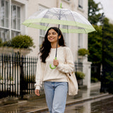 LSB Green Big Border Transparent Umbrella for Teens & Adults