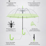 LSB Green Big Border Transparent Umbrella for Teens & Adults