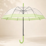 LSB Green Big Border Transparent Umbrella for Teens & Adults