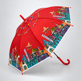 LSB Maroon Mexico Landmark Print Umbrella for Teens & Adults