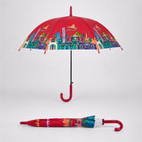 LSB Maroon Mexico Landmark Print Umbrella for Teens & Adults