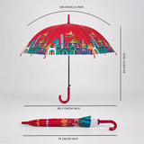 LSB Maroon Mexico Landmark Print Umbrella for Teens & Adults