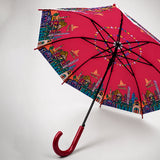 LSB Maroon Mexico Landmark Print Umbrella for Teens & Adults