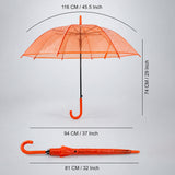 LSB Orange Jelly Transparent Umbrella for Teens & Adults