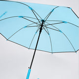LSB Pastel Blue Solid Black border Umbrella for Adults