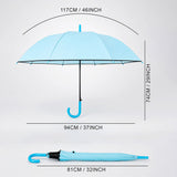 LSB Pastel Blue Solid Black border Umbrella for Adults