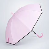 LSB Pastel Pink Solid Black border Umbrella for Adults