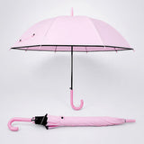 LSB Pastel Pink Solid Black border Umbrella for Adults