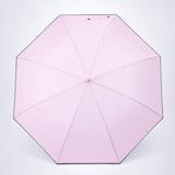 LSB Pastel Pink Solid Black border Umbrella for Adults