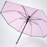 LSB Pastel Pink Solid Black border Umbrella for Adults