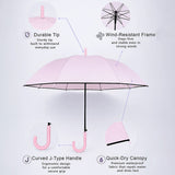 LSB Pastel Pink Solid Black border Umbrella for Adults