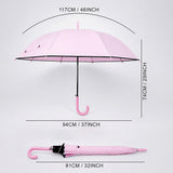 LSB Pastel Pink Solid Black border Umbrella for Adults