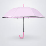 LSB Pastel Pink Solid Black border Umbrella for Adults
