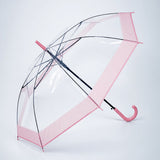 LSB Peach Big Border Transparent Umbrella for Teens & Adults