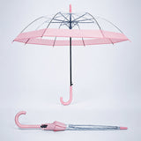 LSB Peach Big Border Transparent Umbrella for Teens & Adults