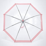 LSB Peach Big Border Transparent Umbrella for Teens & Adults